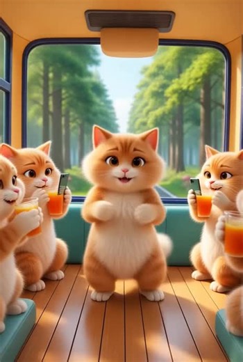 Dancing Cats on a Forest Road Adventure