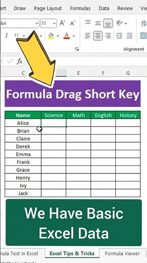 Drag Formula In Seconds In Excel #excel #exceltips #exceltrick #exceltutorial #excelshortcut