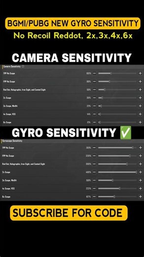 😱 BGMI Scope Setting 2x 3x 4x 6x | New Best Sensitivity Settings ‪@ScaryEndYT‬ #shorts #bgmi