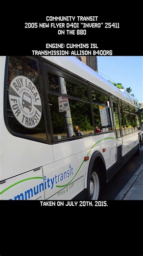 2005 New Flyer D40i "Invero" 25411 On The 880 #seattle #washington #communitytransit #transit #buses