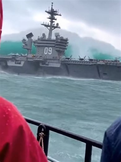 Cinematic ocean scene 🌊 #ship #waves #northsea #aircraftcarrier