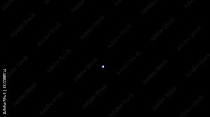 Blue glowing outline of an exploding flower on a black background