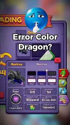MY 2026 Veidreki For 1/3 Error Color Rocirus IN DRAGON ADVENTURES ROBLOX #dragonadventures #roblox