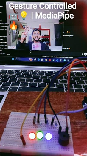 No Touch LED Control Using MediaPipe 🤖✨#opencvpython #mediapipe