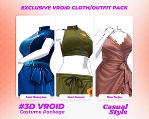 Vroid Outfit Bundle: 3-in-1 Casual & Stylish Virtual Fashion - Etsy UK