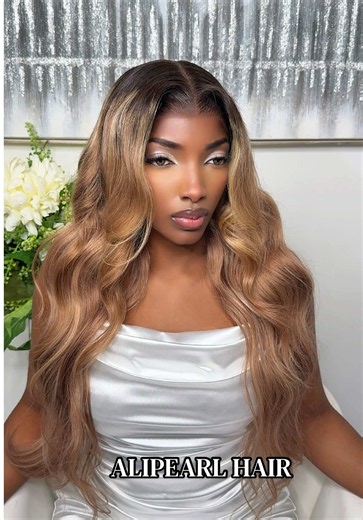 Blonde Highlights on Body Wave Wig: Soft Layered Brunette-Blonde Blend