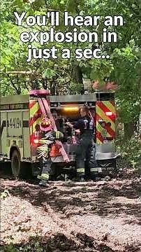 Firefighters Rush to Save Burning Machine in the Forest!