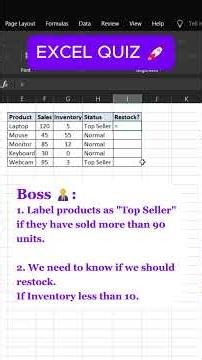 How to Automate Your Restock List in Seconds ⚡ #excel #iffunction #inventorymanagement #belajarexcel