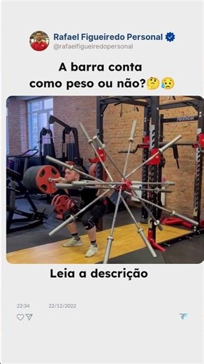 A barra conta como peso? Você vai se surpreender #fitness #musculação #treino