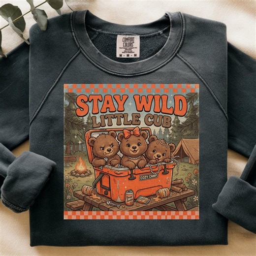 Retro Distressed Bear Cub Camping PNG Bundle | Kids Sublimation Design (digital Download) - Etsy