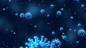 Download 3D Animation of Blue Coronavirus Viral Particles Floating in a Dark Microscopic Environment, Representing Disease Spread and Infection,Global Pandemic Threat Abstract Viral Cells Illustratio,Abstract for free