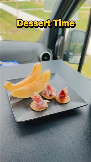 Dessert time; prosciutto and melon #sprinter #cargovan #usa #travel #business