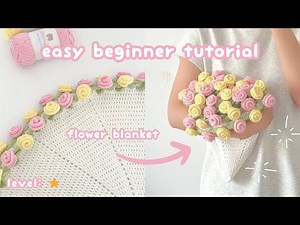crochet flower blanket bouquet🌼 crochet rose bouquet blanket for beginner | how to crochet