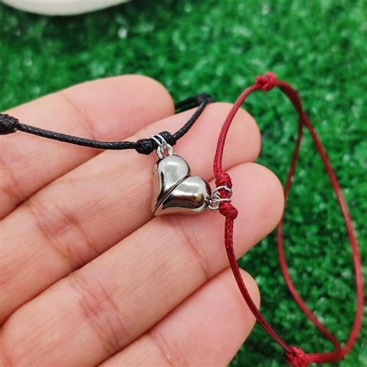 Magnetic Heart Friendship Bracelet Set: Handmade Couple Bracelets - Etsy