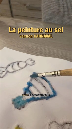 ONPM avec de la peinture au sel #activité #diy #activiteenfant #activitemanuelle #maman