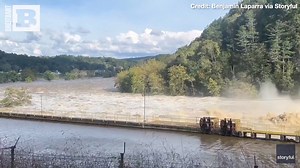 In a shocking moment captured on video, a camper van got swept over a waterfall near Fries, Virginia, due to flooding by Hurricane Helene last Friday. | Breitbart