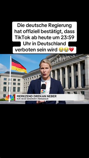 Die deutsche Regierung hat offiziell bestätigt, dass TikTok ab heute um 23:59 Uhr in Deutschland verboten sein wird 😭😭💔 #tiktok #germanytiktok #germany🇩🇪_tik_tok #germany