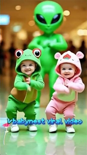 Adorable twin babies & Alien Dance Craze! 👽😂 #shorts