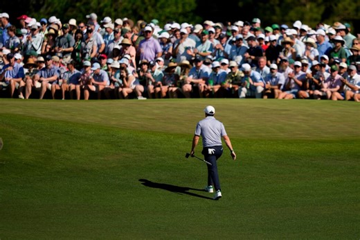Rory McIlroy stumbles at the Masters and now shares the lead with Cameron Young