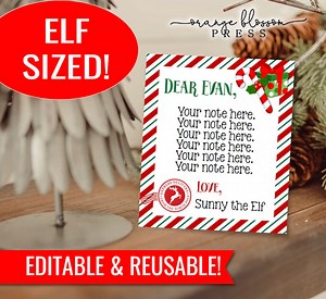 Editable Elf Note, Custom Elf Letter, Small Size, Personalized, Reusable Elf Template, Instant Edit/download - Etsy