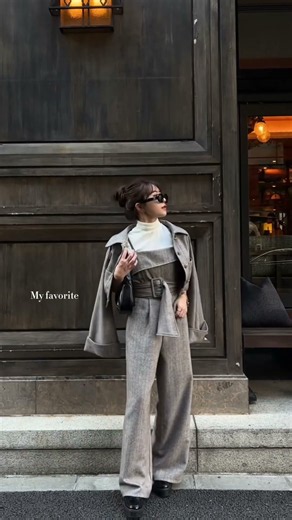 低身長骨格ストレートでも綺麗に着れるSETUPに出会えた😩💋秋服秋コーデ着回しコーデ骨格ストレートセットアップ