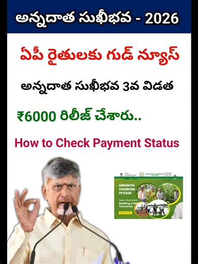Ap Annadata Sukibhava 2026 Payment Status | how to check