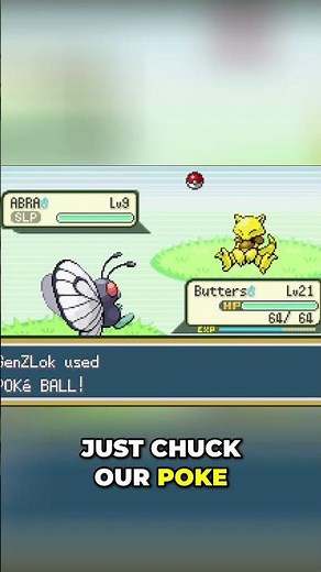 Pokemon Fire-Red $ Leaf-Green: Caught Abra! Sleep Powder Strategy! #shorts