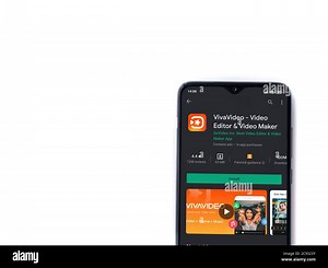 Lod, Israel - July 8, 2020: VivaVideo - Video Editor & Movie Maker app play store page on the display of a black mobile smartphone isolated on white b Stock Photo - Alamy