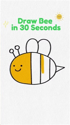 Draw a Cute Bee in 30 Seconds #shorts #drawing #tutorial