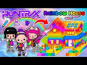 How to Build a Rainbow Big Family House For HUNTRIX 🏡🌈✨| Toca Boca House Ideas | Toca Life World