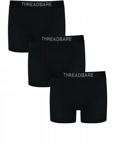 Threadbare 3-pack 'arnold' hipster fit boxer shorts in black | ASOS