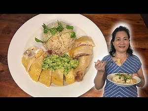 Mouth Watering Hainanese Chicken Rice Recipe with Ginger Scallion Sauce!