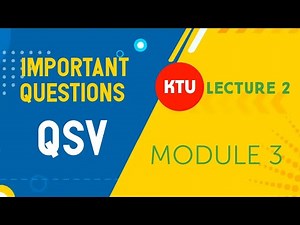 QSV - IMPORTANT QUESTIONS (MODULE 3) : LECTURE 2:- HEXAGONAL ROOM -PART 2