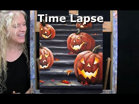 Learn How to Draw and Paint with Acrylics JACK-O-LANTERNS Easy Beginner Acrylic Painting Tutorial