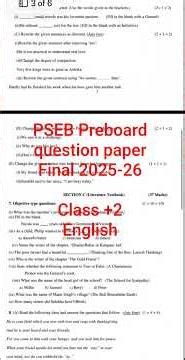 PSEB Preboard Class 12th English Question Paper 2025-26 #pseb #preboard2026 #questionpaper #class12