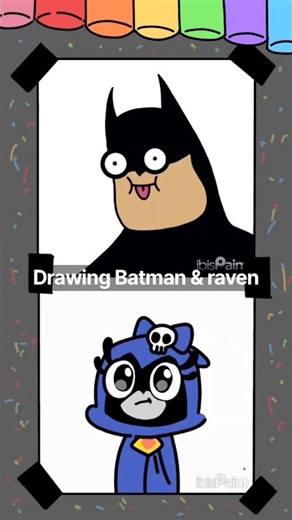 Drawing batman and raven in 6Sec (teen titans)