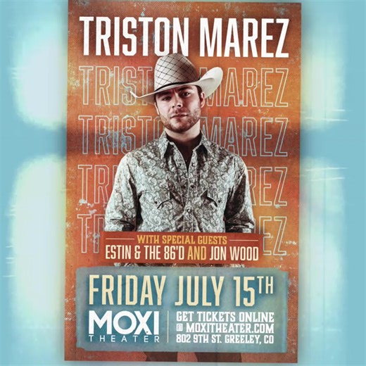 Don’t miss your chance to see Triston Marez with Estin & the 86'd Jon Wood @ Moxi Theater on Friday, July 15th! | Moxi Theater