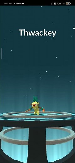 Evolving Dynamax Grookey into Thwackey in pokemon go