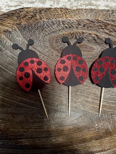 Ladybug Cupcake Toppers, Lady Bugs - Etsy