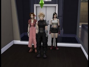 The Sims 4 CAS - FFVII's Cloud, Tifa & Aerith