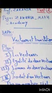 Vecteurs et translation 3APIC