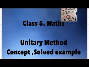 Unitary Method Class 5 Mathematics