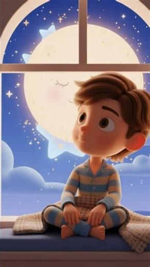 Chand Se Baat – Cute Kids Cartoon Poem 🌙✨ #poem #kids #shorts