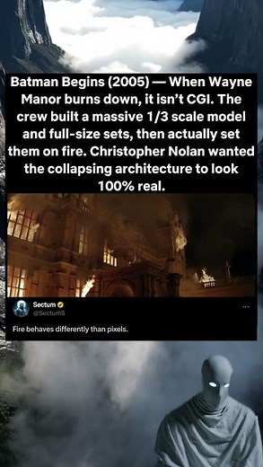 Batman Begins (2005) — Wayne Manor Really Burned
