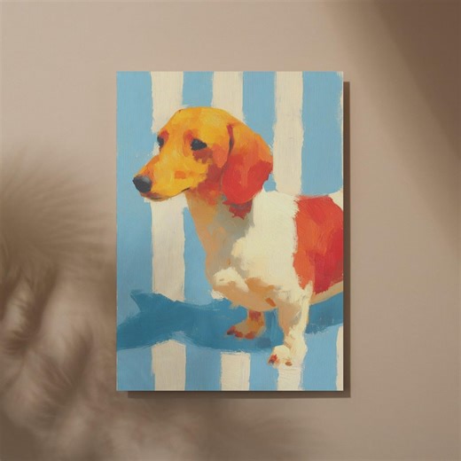 Art du portrait de chien teckel, illustration moderne d'animal de compagnie (téléchargement numérique) - Etsy France