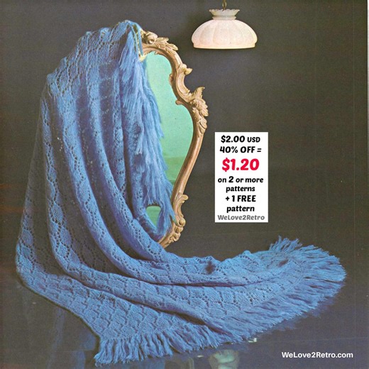 RETIREMENT-SALE*** Knit Afghan Pattern - Easy Vintage Lap Blanket Cozy Throw Retro Knitting PDF Beginner - Etsy