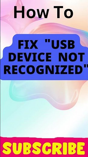 Fix USB Device Not Recognized