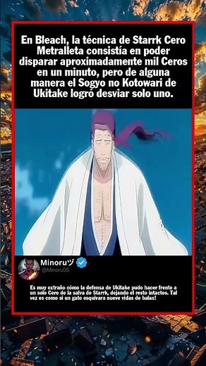En Bleach, la técnica de Starrk Cero Metralleta consistía en poder disparar apro...