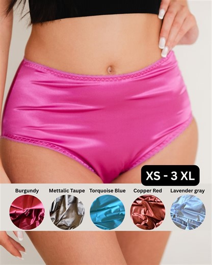 Raspberry Pink High Waisted Satin Panties Soft Stretchy Shiny Women’s Lingerie Underwear - Etsy
