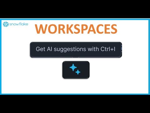 Snowflake AI/GenAI: "GenAI suggestions with CTRL+I" in Workspaces